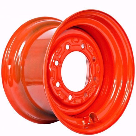 Set of 4, 12x16.5 Skid Steer Wheel/Rim 16.5x9.75 - Bobcat Orange