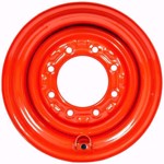 Set of 4, 12x16.5 Skid Steer Wheel/Rim 16.5x9.75 - Bobcat Orange