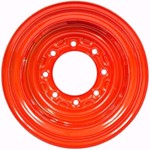 Set of 4, 9.75 Solideal Skid Steer Wheels/ Rims 12x16.5 - Bobcat Orange