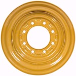 Set of 4, 10x16.5 Skid Steer Wheels/Rims 16.5x8.25 - CAT Yellow