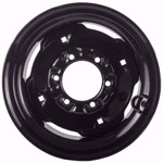 Set of 4, 27x10.50-15 Skid Steer Wheel/Rim 8x15 - Glossy  Black