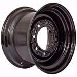 Set of 4, 27x10.50-15 Skid Steer Wheel/Rim 8x15 - Glossy  Black