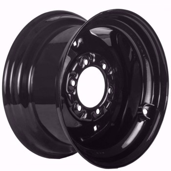 Set of 4, 10-16.5 Skid Steer Wheels/ Rims 16.5x8.25 - Titan Glossy Black 6 Bolt