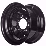 Set of 4, 10-16.5 Skid Steer Wheels/ Rims 16.5x8.25 - Titan Glossy Black 6 Bolt