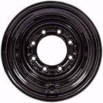 Set of 4, 12x16.5 Skid Steer Wheel/Rim 16.5x9.75 - Glossy Black