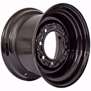 Set of 4, 12x16.5 Skid Steer Wheel/Rim 16.5x9.75 - Glossy Black