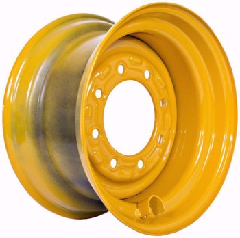 Set of 4, 12x16.5 Skid Steer Wheel/Rim 16.5x9.75 - John Deere Yellow