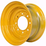 Set of 4, 12x16.5 Skid Steer Wheel/Rim 16.5x9.75 - John Deere Yellow