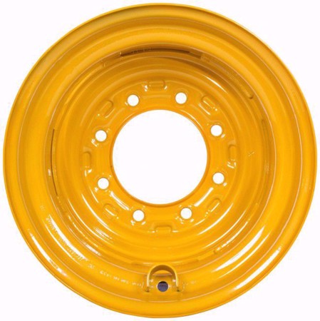 Set of 4, 14-17.5 Skid Steer Wheel/Rim 17.5x10.5 - John Deere Yellow
