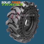 Set of 4 Mclaren NuAir Solid Skid Steer Tires 36x12-20/ 14-17.5 - 10 Bolt Holes fits Bobcat 963