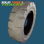 Set of 4,  10-16.5 Non-Marking Solid Skid Steer Tires  - Severe Duty White