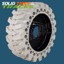 Set of 4, 12-16.5 / 12x16.5 Non-Marking Solid Skid Steer Tires  - Severe Duty White