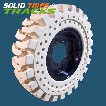 Set of 4, 14.00-24 Non-Marking Solid Telehandler Tire with Rims - Severe Duty