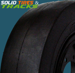 Set of 4 Smooth Solid  Skid Steer Tires 10-16.5/ 10x16.5 - Severe Duty
