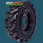 Set of 4 Solid Skid Steer Tires 10-16.5 / 10x16.5 - Heavy Duty