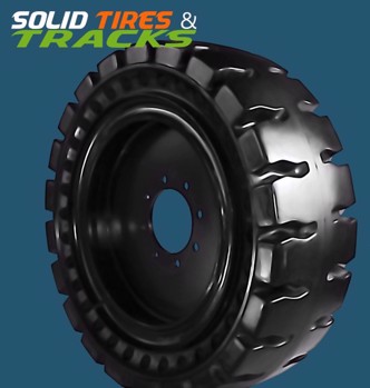 Set of 4 Solid Skid Steer Tires 12-16.5/ 33x12-20 Non-Directional - Severe Duty