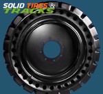 Set of 4 Solid Skid Steer Tires 12-16.5/ 33x12-20 Non-Directional - Severe Duty