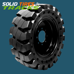 Set of 4 Solid Skid Steer Tire 10-16.5 / 10x16.5 - Severe Duty Non-Directional