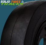 Set of 4 Smooth Solid  Skid Steer Tires 12-16.5/ 12x16.5 - Severe Duty