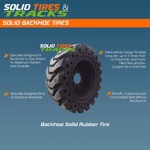 Set of 2, 12.5x80-18/ 36x12-20 Backhoe Solid Rubber Tire for 4 Wheel Drive