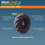 Set of 2, 12x16.5/ 33x12-20 Backhoe Solid Rubber Tires for 4 Wheel Drive