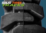 Set of 2, 14.00-24 Solid Backhoe Tires with Rims replaces 19.5-24