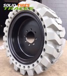 Set of 4, 36x14-20 / 14-17.5 Solid Skid Steer Tire - Non Marking Gray