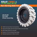 Set of 4, 36x14-20 / 14-17.5 Solid Skid Steer Tire - Non Marking Gray