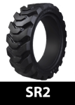 Set of 4, Solid Skid Steer Tires 12-16.5 / 12x16.5 - No Aperture Holes on sidewall