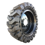 Set of 4, 12-16.5 Solid Skid Steer Tires for Bobcat 750+ -Non Marking Grey