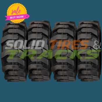 Set of  4 Solid Skid Steer Tires 10-16.5 / 10x16.5 - 30x10-20