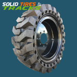 Set of 4, 14x17.5/ 36X14-20 Telehandler Solid Tires with 8 bolt Rims