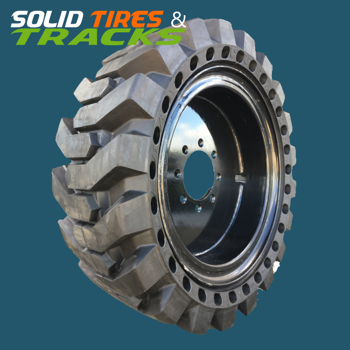 Set of 4, 14x17.5/ 36X14-20 Telehandler Solid Tires with 8 bolt Rims