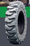Set of 4, 13.00-24 Solid Rubber Telehandler Tires with 10 bolt Rims - Heavy Duty
