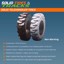 Set of 4, 14.00-24 Telehandler Solid Tires with 5 Bolt Hole Rims