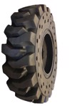 Set of 4, 14.00-24 Solid Rubber Telehandler Tires with 10 Bolt Hole Rims - Heavy Duty