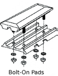 24" 600 mm Bolt-On Rubber Pad 171mm Pitch - Heavy Duty