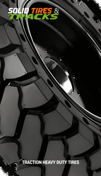 Set of 4 Solid Skid Steer Tires 10-16.5 - L5 Heavy Duty
