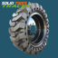 Set of 4 Solid Skid Steer Tires 12-16.5 with 9" Pilot Hole for Bobcat 750+ - Heavy Duty