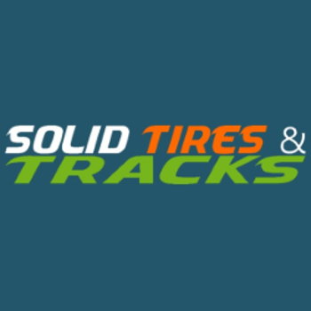 Set of 4, 385/65-19.5 or 44X15-24 Solid Tires with 10 Bolt Rims - Severe Duty