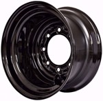 Set of 4, 10x16.5 Skid Steer Wheels/Rims 16.5x8.25 - Glossy Black