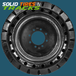 Set of 4, Solid Skid Steer Tires 12-16.5 with 9" center hub for Bobcat 750+ - Severe Duty 05