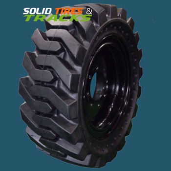 Set of 4 Solid Skid Steer Tires 10-16.5/ 10x16.5 - Heavy Duty Non-Directional