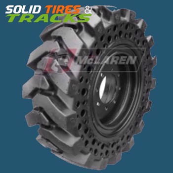 Set of 2, 12.5x80-18 / 36.5x12-20 Backhoe Solid Rubber NuAir DT Tire - Heavy Duty