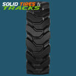 Set of 4 Solid Skid Steer Tires 12-16.5 with 9" Pilot Hole for Bobcat 750+ - Heavy Duty