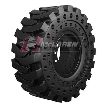 Set of 2, 17.5-25 Mclaren NuAir Solid Backhoe Tires replaces 19.5-24 Tires